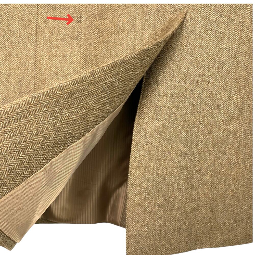 COVINGTON Men's 38 Reg 100% Wool Herringbone Tan Blazer Fully Lined - Picture 11 of 15
